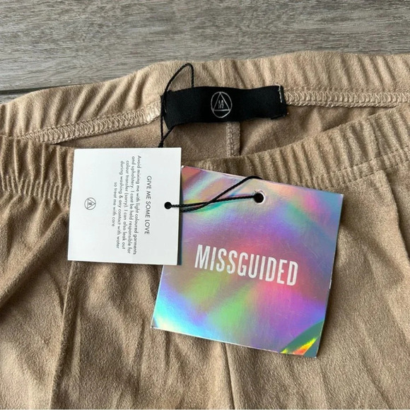 NWT  Missguided Faux Suede Tan Colour Leggings - Picture 5 of 14